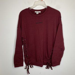 Adam Levine Womens M Red Whatever Long Sleeve Sweatshirt Top